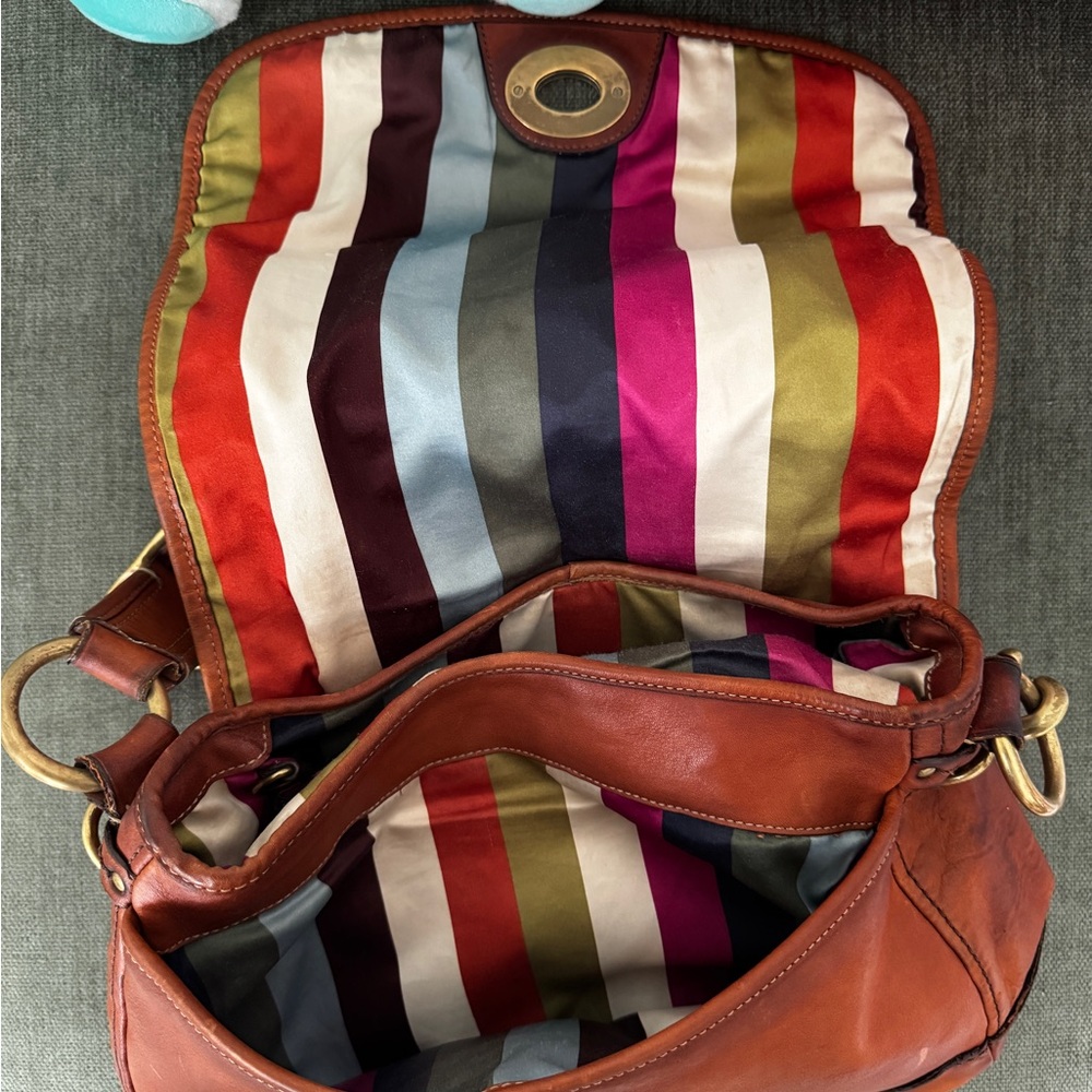RARE Vintage Coach 65th Anniversary Legacy Stripe Flap Front Shoulder Bag #11134